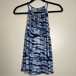 Collective Concepts Blue‎ White Tie Dye Sleeveless Top Small